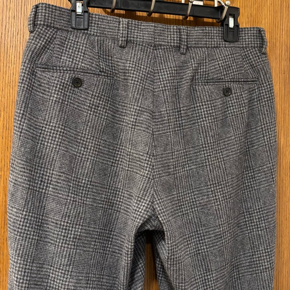Lauren Ralph Lauren grey checked plaid wool blend trousers, 32x32 - Picture 7 of 8